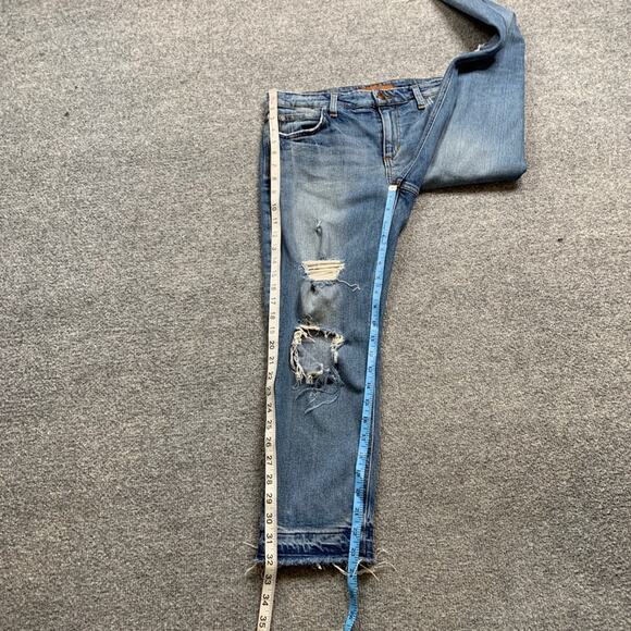 Joes Jeans Womens 27 Denim The Billie Crop Boyfriend Heavily Distressed Raw Hem - Picture 5 of 12
